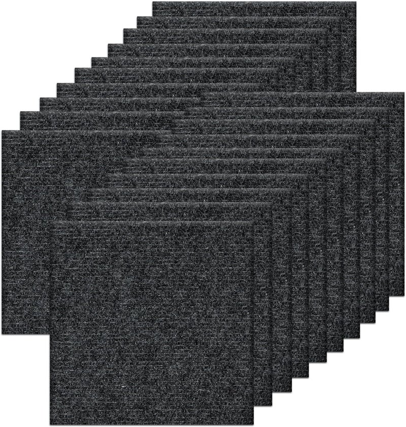 Orgthin 20Pcs Carpet Tiles Peel and Stick, Self Adhesive Carpet Floor Tile 12” x 12”, Dark Grey Soft Padded Flooring Sticker, Home Decor for Bedroom Living Room Office, 20 sq ft per Box - Image 1